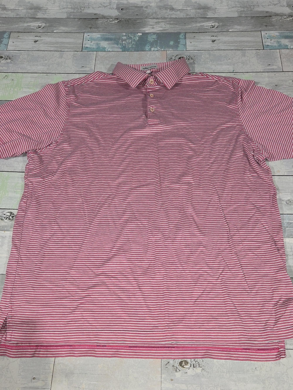 Peter Millar Pink Striped Polo Shirt Size XL